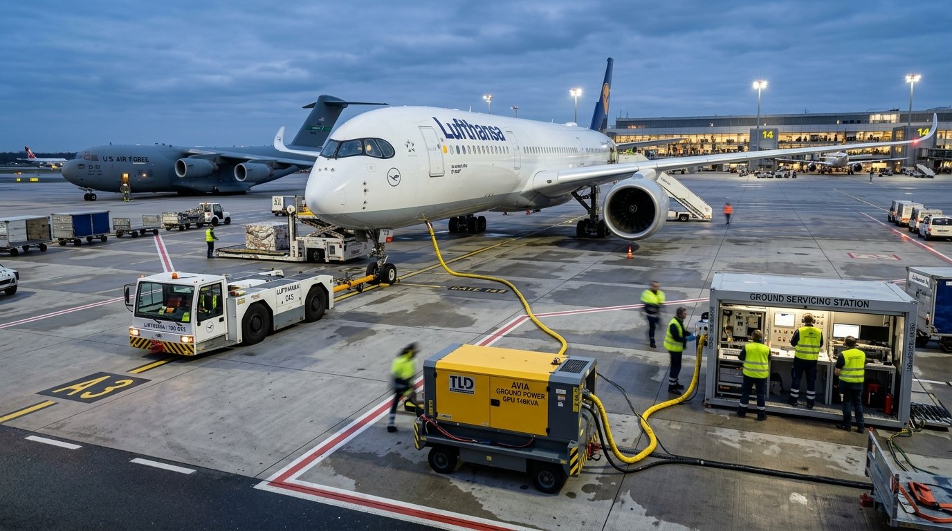 Ground Support Equipment on Airport Tarmac